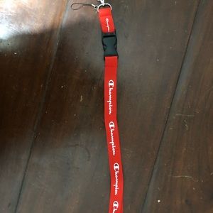 Red champion lanyard